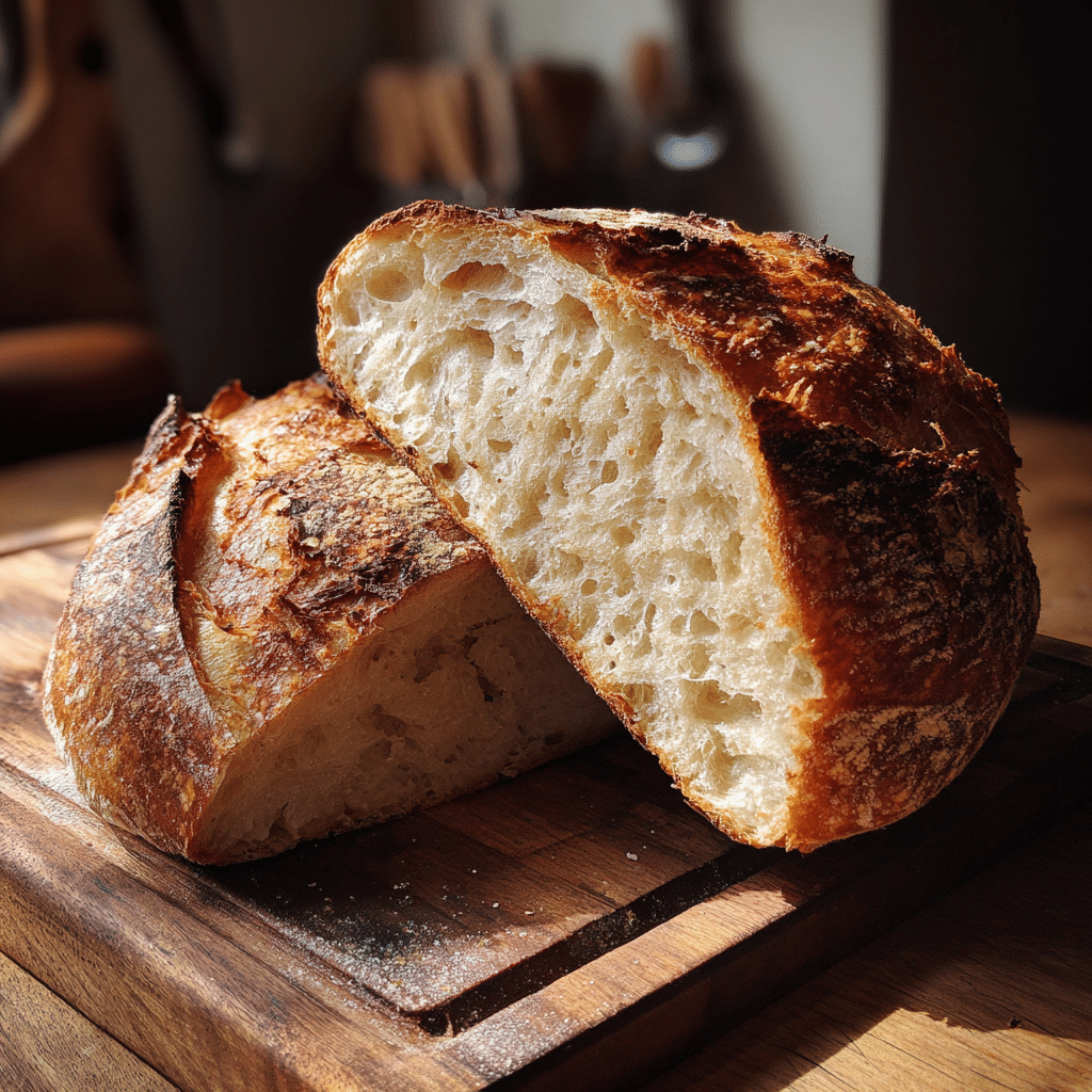 Izzio sourdough bread sliced with crispy crust and airy crumb