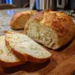 Air fryer bread loaf with golden crust