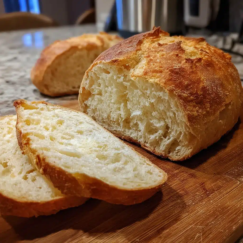 Air fryer bread loaf with golden crust