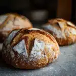 Bolted flour in sourdough bread close-up