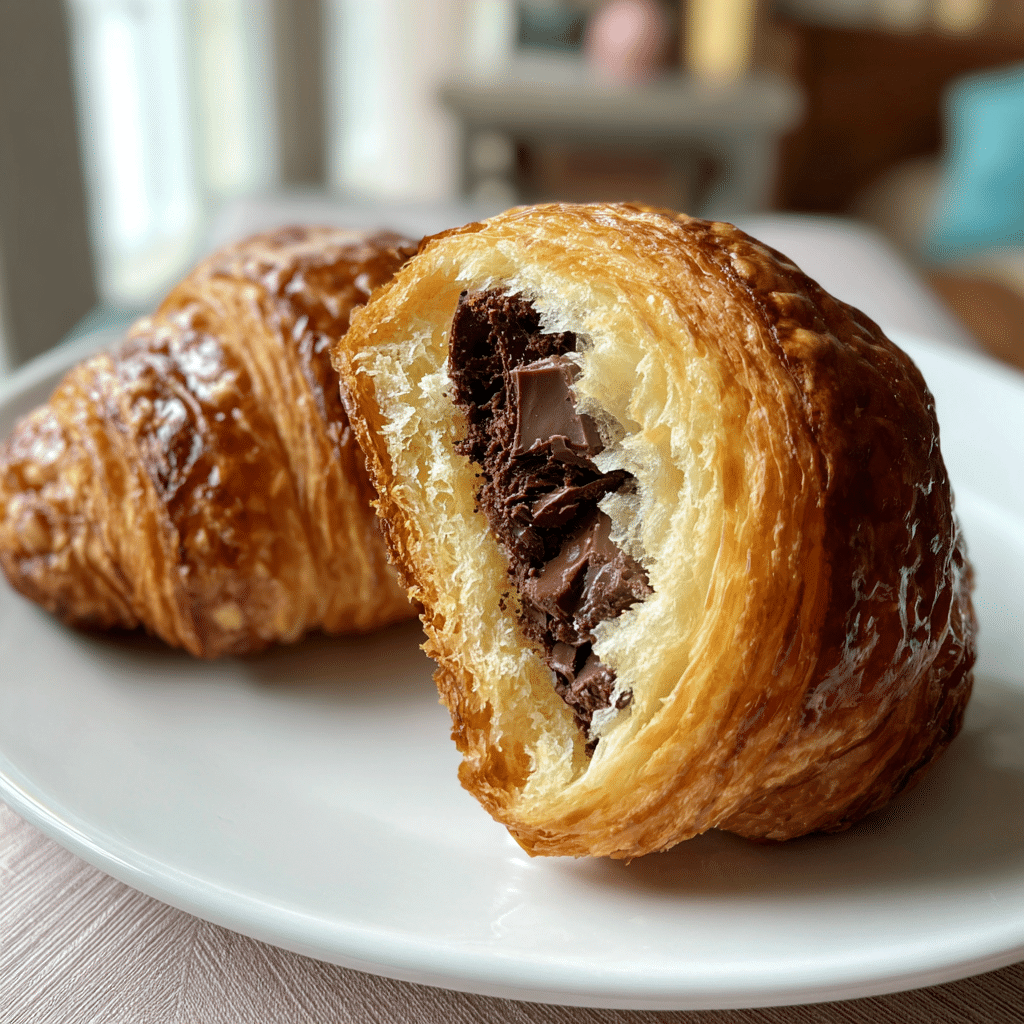 mini croissants chocolate flaky pastry