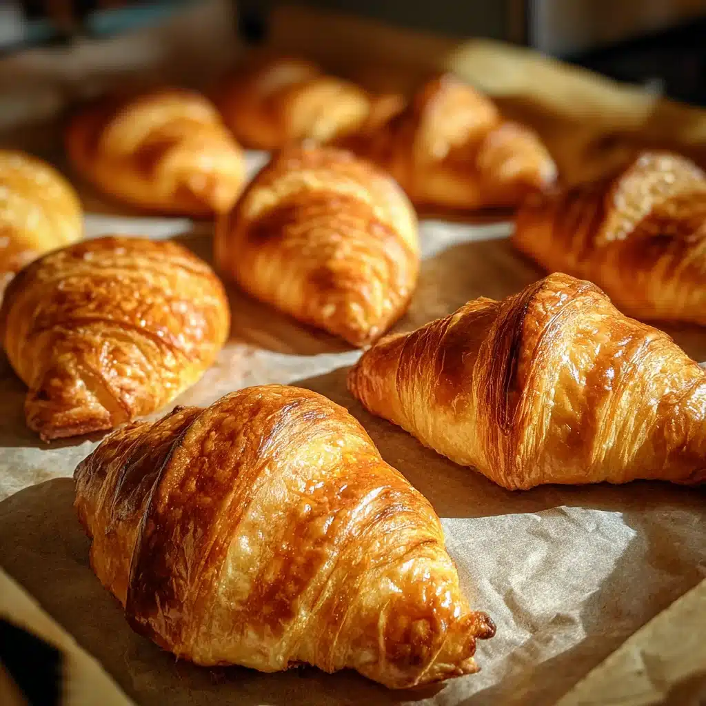 Mini croissants fresh from oven