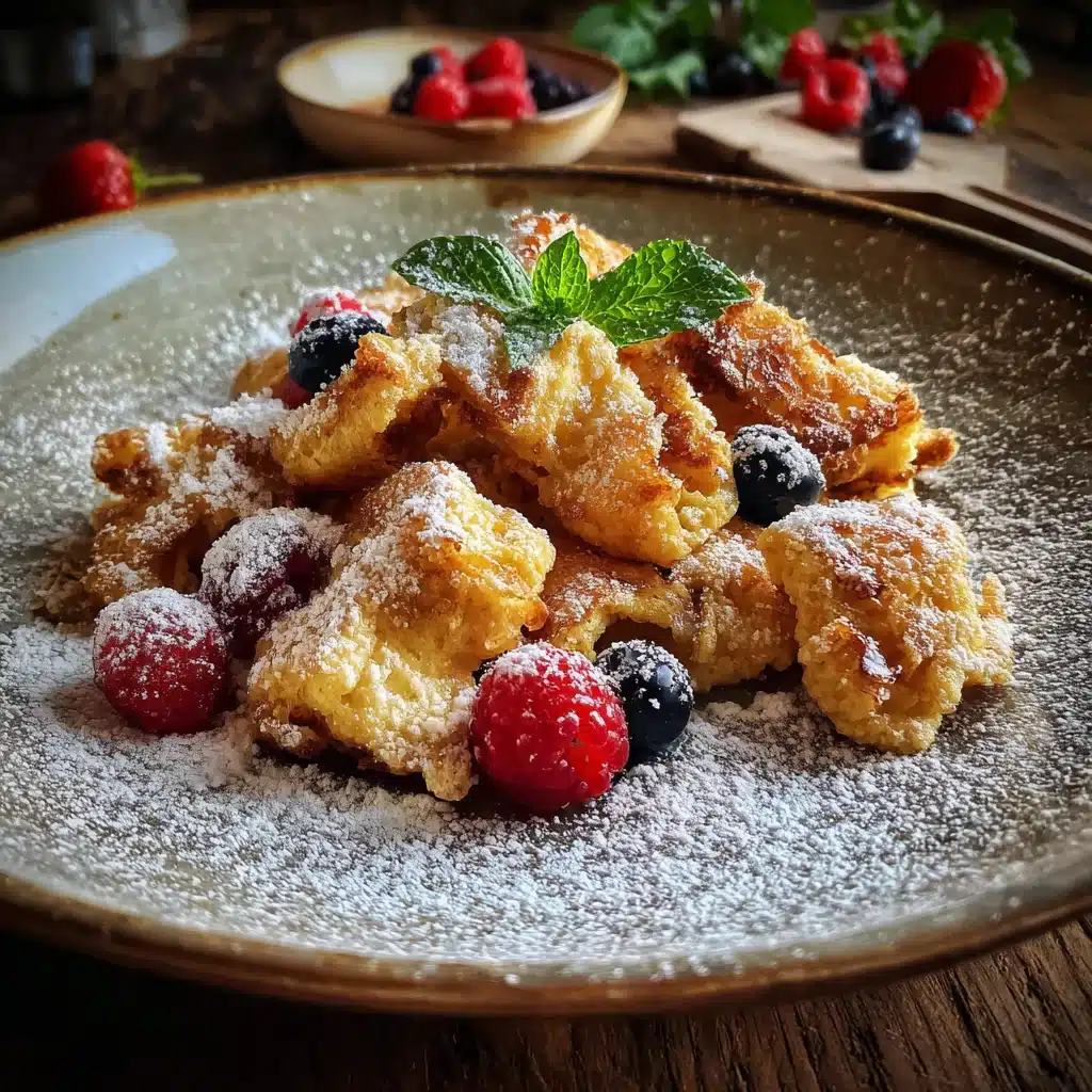 Scrambled pancakes recipe with powdered sugar