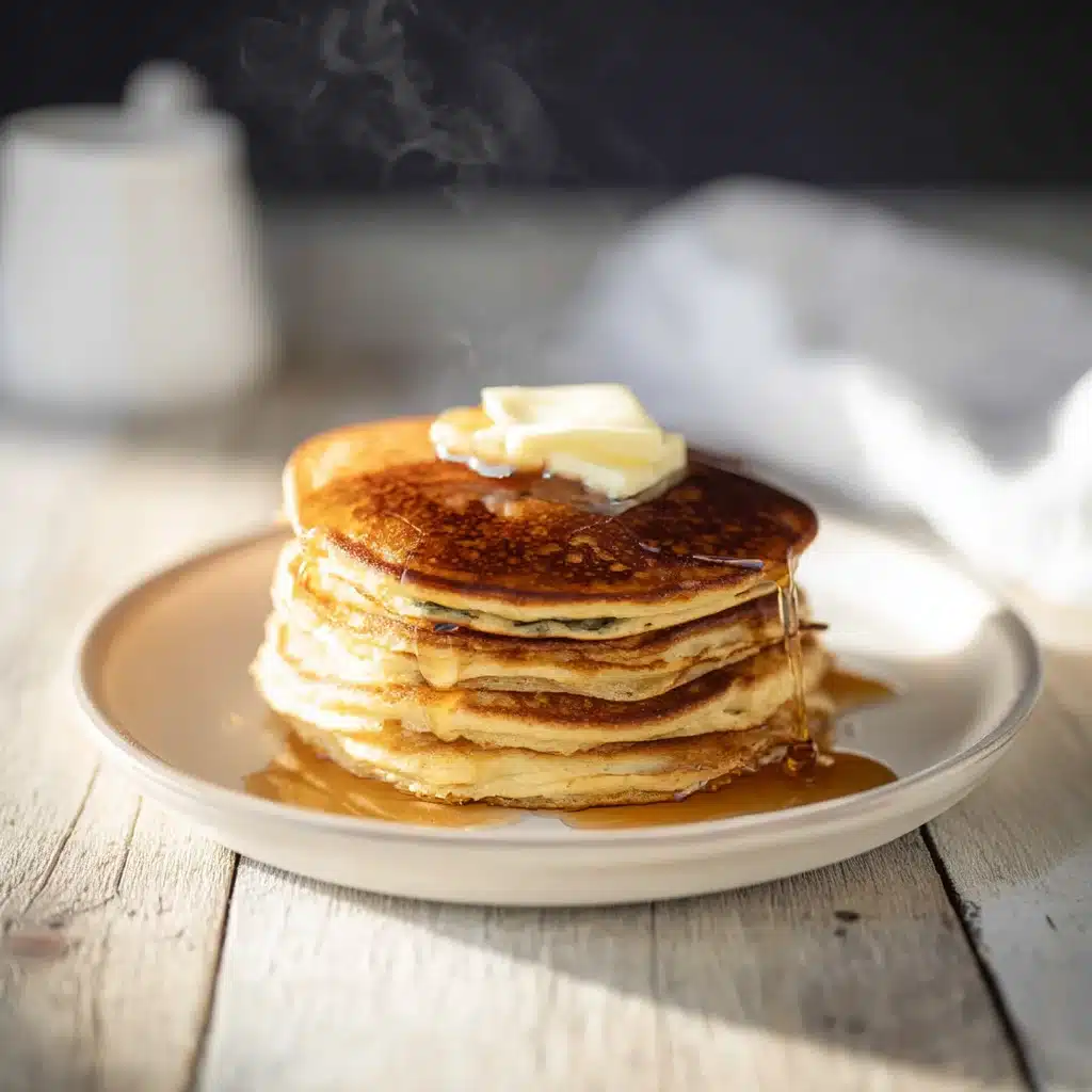 stack of fluffy sourdough discard pancakes