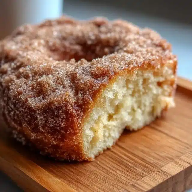 Delicious homemade cinnamon donut bread on a white plate