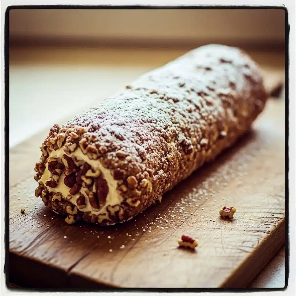 Nana’s 3-Ingredient Pecan Log dessert showcasing delicious pecans and sweet ingredients.