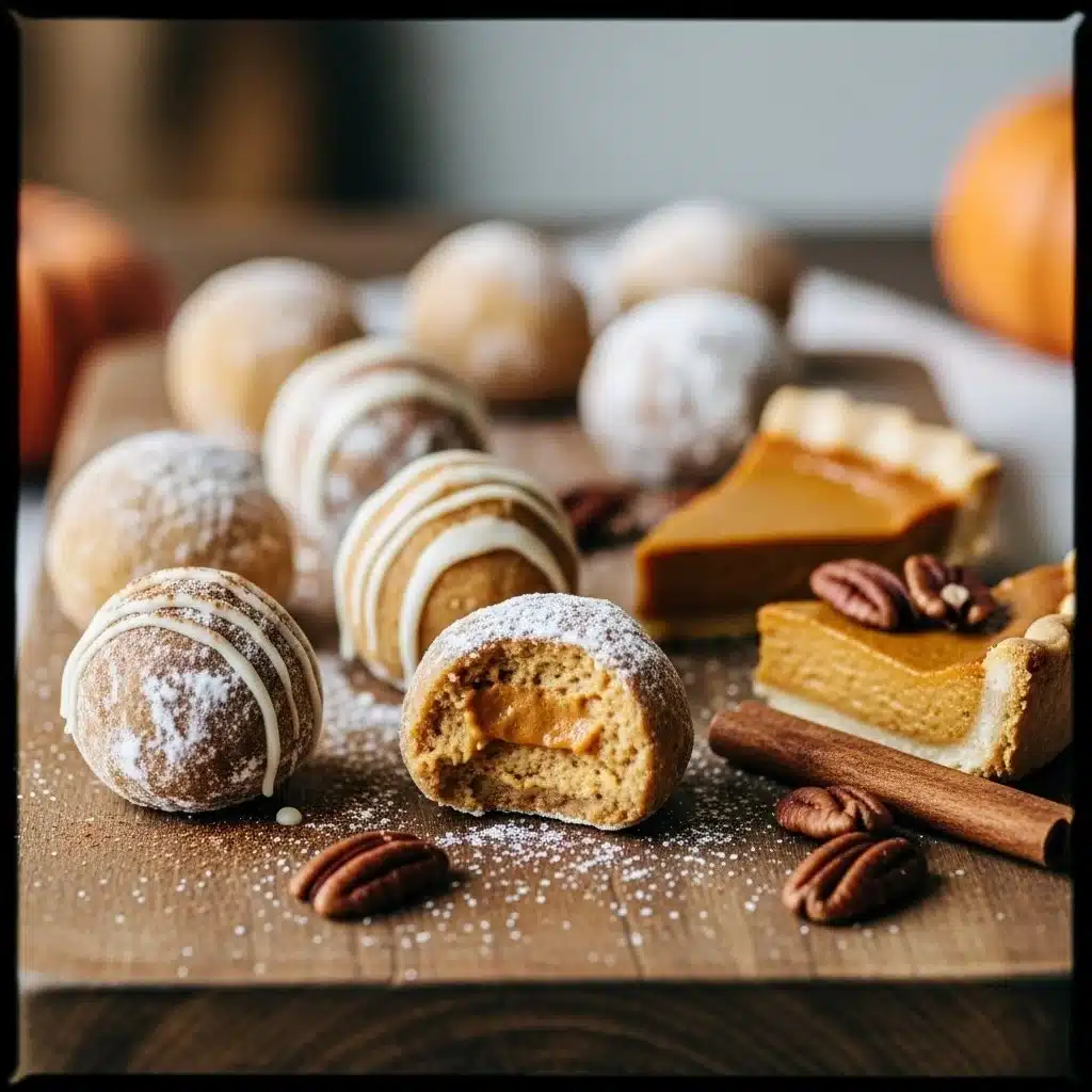 Delicious Pumpkin Cheesecake Truffles on a decorative plate