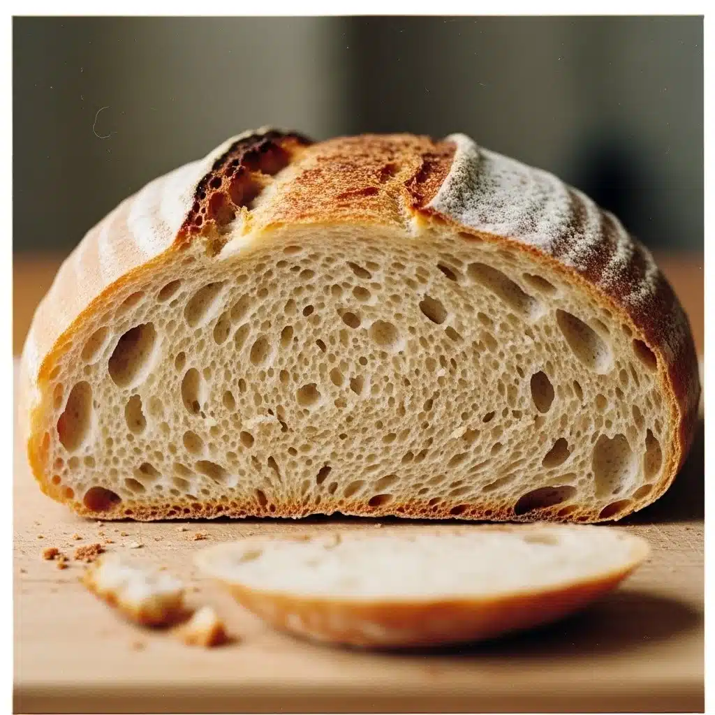 Freshly baked quick and easy bread loaf on a wooden cutting board
