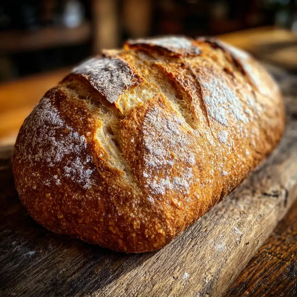 Sprouts Sourdough Bread loaf on wooden table