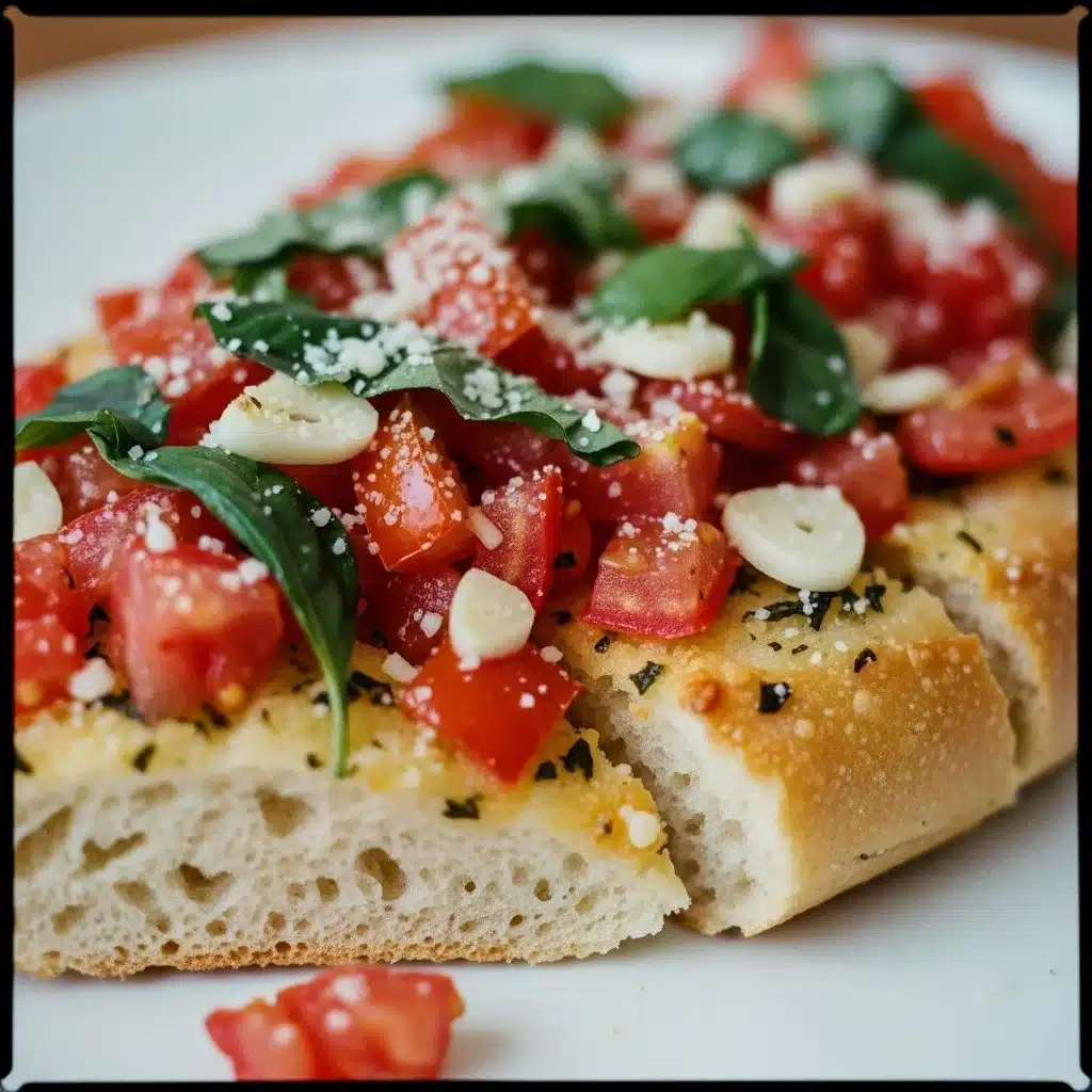 Tomato Basil Garlic Bread with fresh herbs and melted butter
