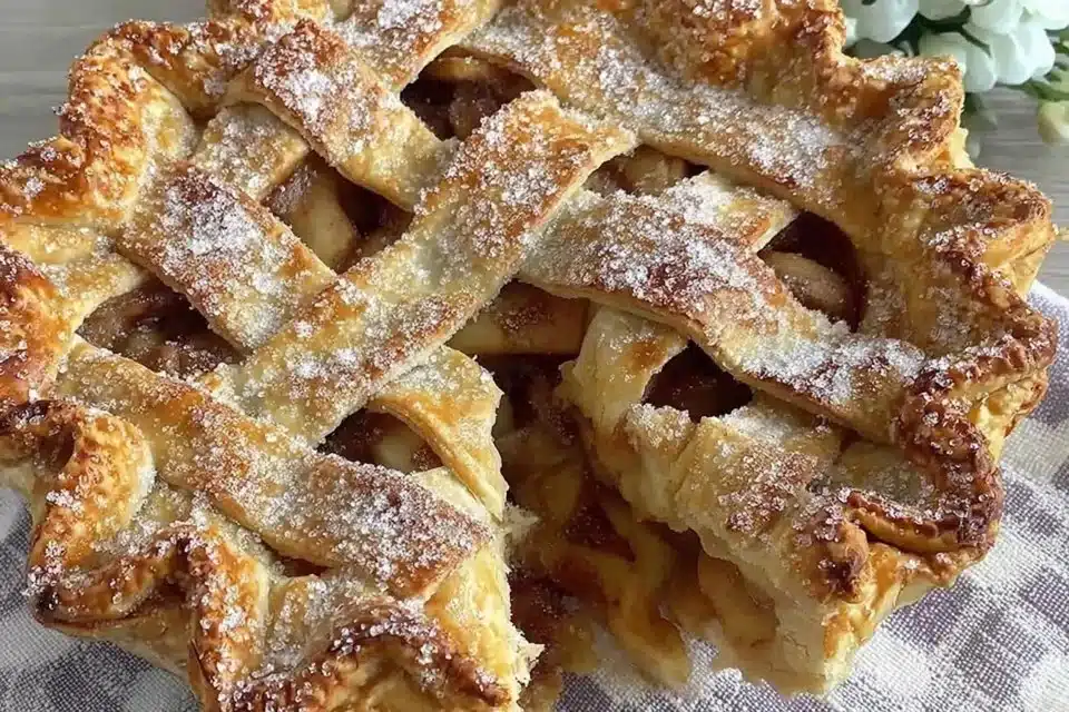 Apple Pie 2 Freshly baked apple pie with golden crust and apple filling