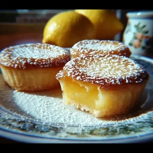 Delicious Baby Lemon Impossible Pies topped with fresh lemon zest.