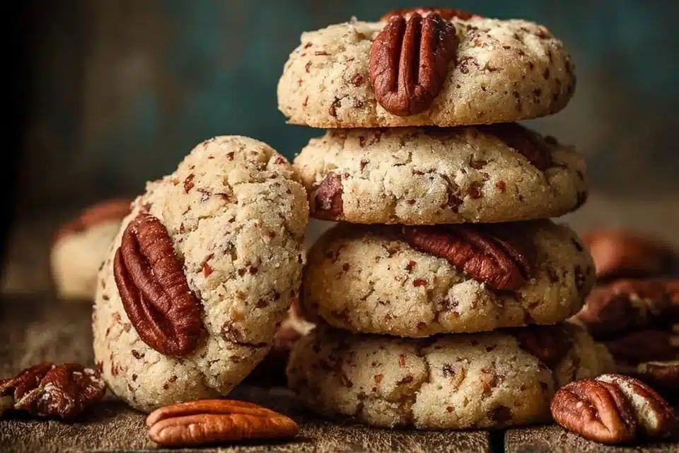 Butter Pecan Cake Mix Cookies 2 Delicious Butter Pecan Cookies made from cake mix with nuts and chocolate drizzles.