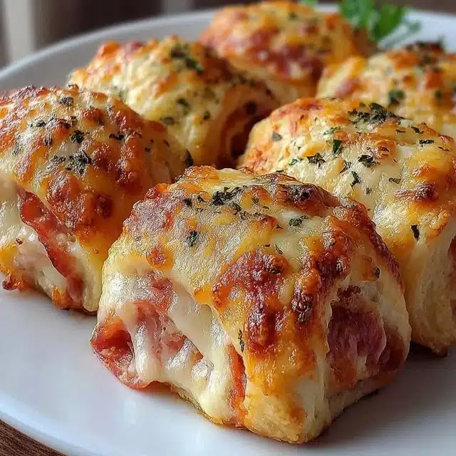 Crispy Air Fryer Pizza Rolls 2 Crispy air fryer pizza rolls served on a plate