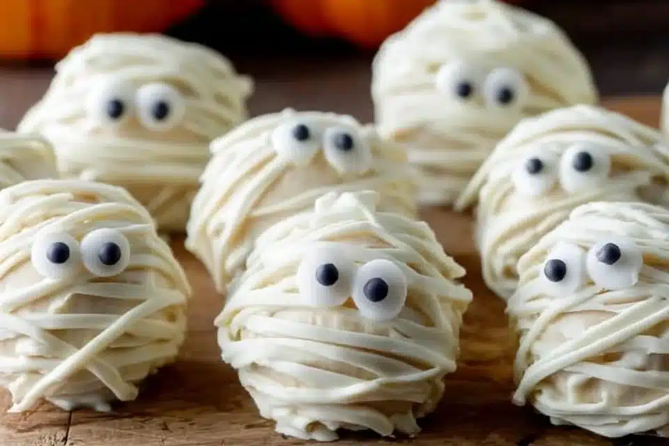 Easy Halloween Mummy Cake Pops – 7 Spooky & Delicious Party Treats 4 Easy Halloween mummy cake pops decorated with icing and candy eyes