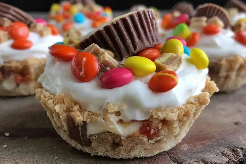 Easy Leftover Candy Halloween Tarts 4 Delicious leftover candy Halloween tarts ready to be served.