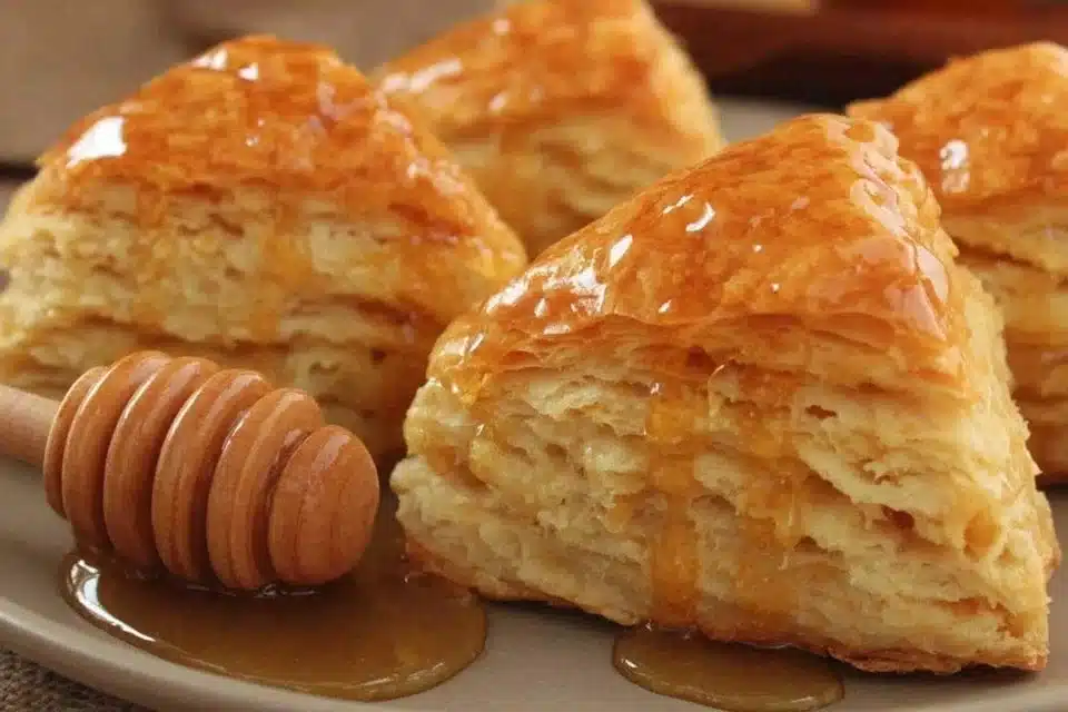 Homemade easy pumpkin biscuits served on a table with autumn decorations.