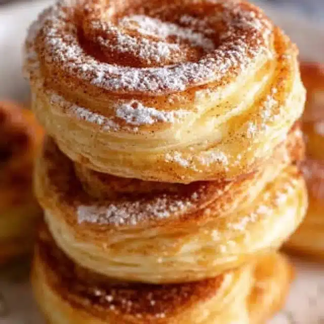 Flaky sweet cinnamon twists with a golden brown crust and cinnamon sugar topping.