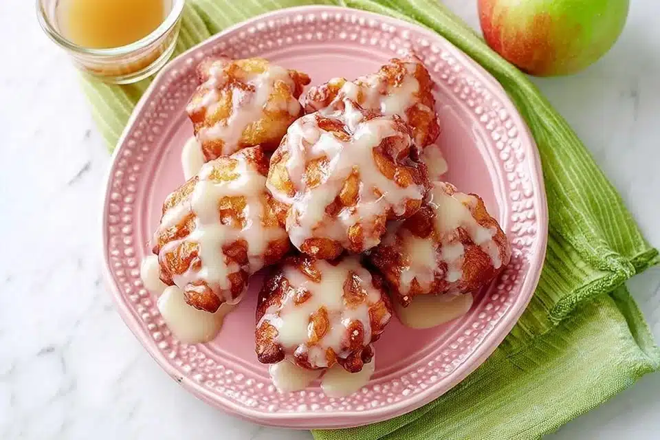 My Favorite Air Fryer Apple Fritter 2 Crispy air fryer apple fritter with a golden brown crust and sweet apple filling