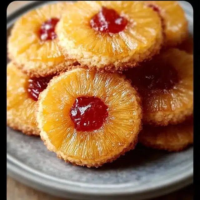 Pineapple Upside-Down Cookies with caramelized tops