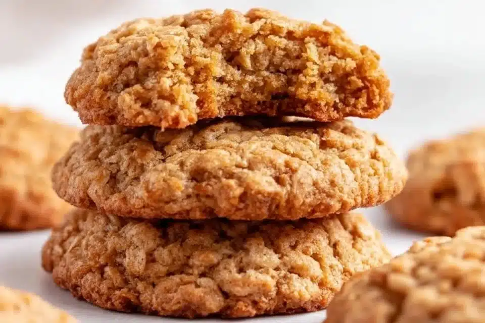 Delicious soft and chewy pumpkin oatmeal cookies on a plate