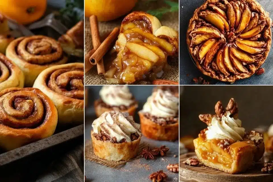 A selection of delicious Thanksgiving desserts including pies, cakes, and cookies.
