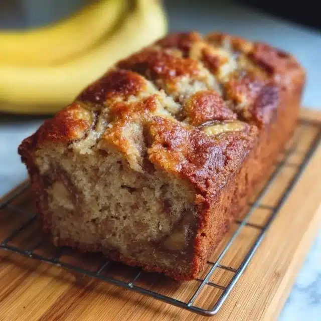 Delicious slice of banana bread with walnuts and chocolate chips