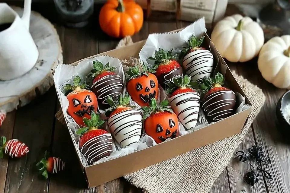 Spooky Chocolate Covered Strawberries