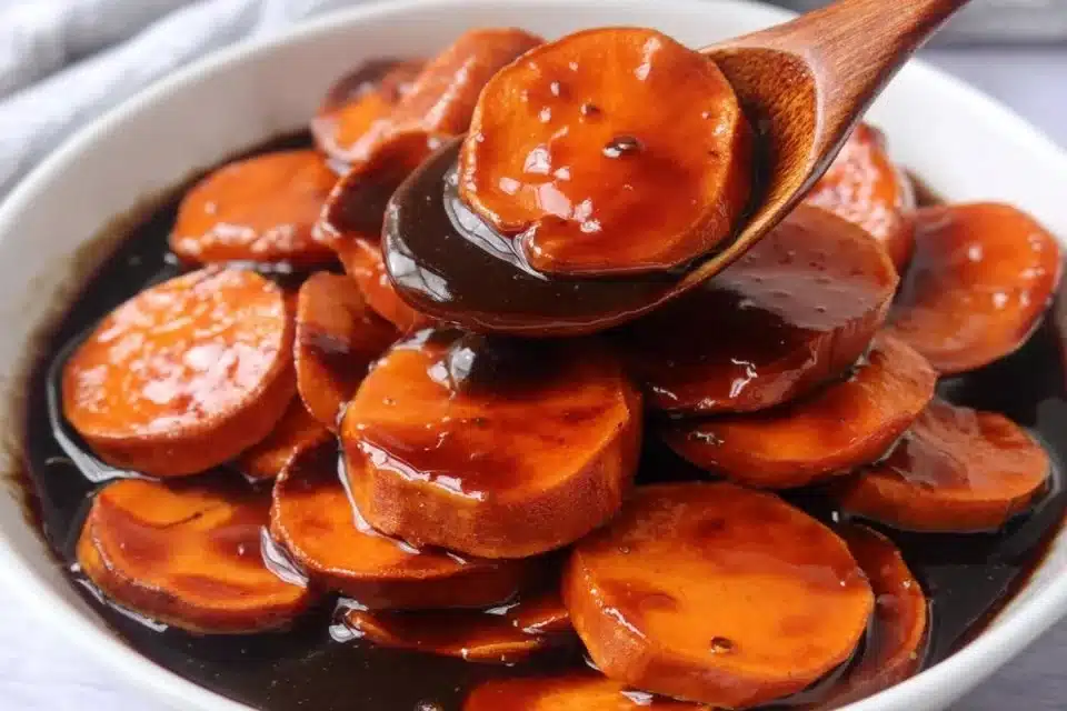 Classic Southern Candied Yams 4 Delicious classic Southern candied yams served in a dish