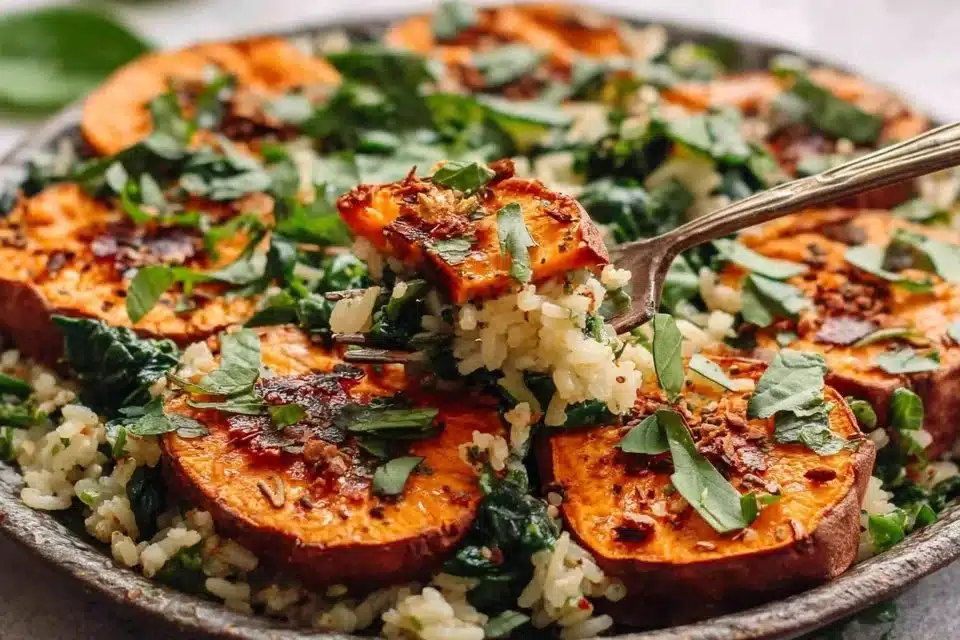 Cozy fall harvest grain bowls with roasted vegetables and creamy orzo.