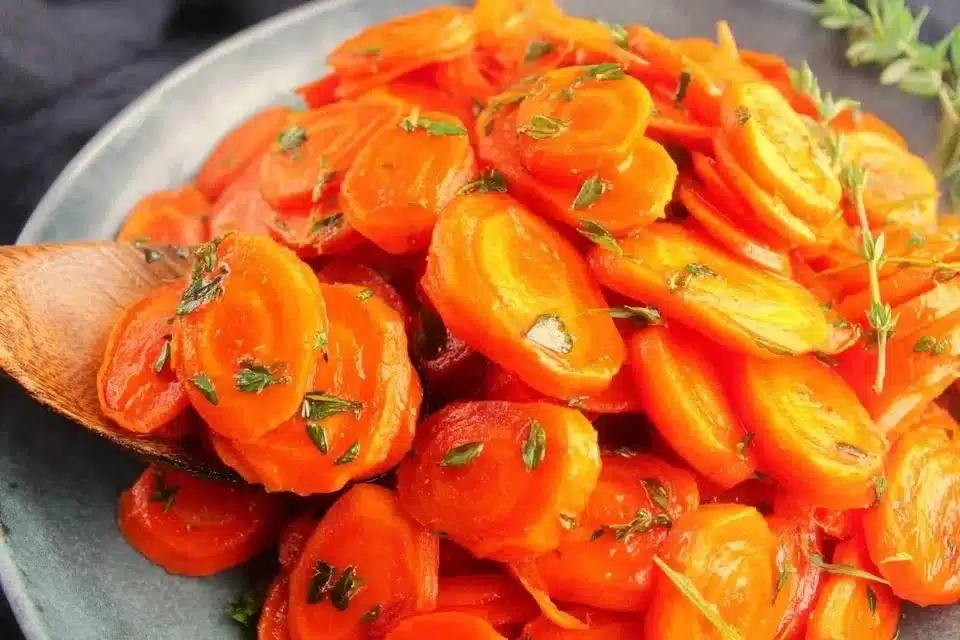 Easy Honey Roasted Carrots: A Heartwarming Family Favorite 4 Plate of easy honey roasted carrots garnished with herbs