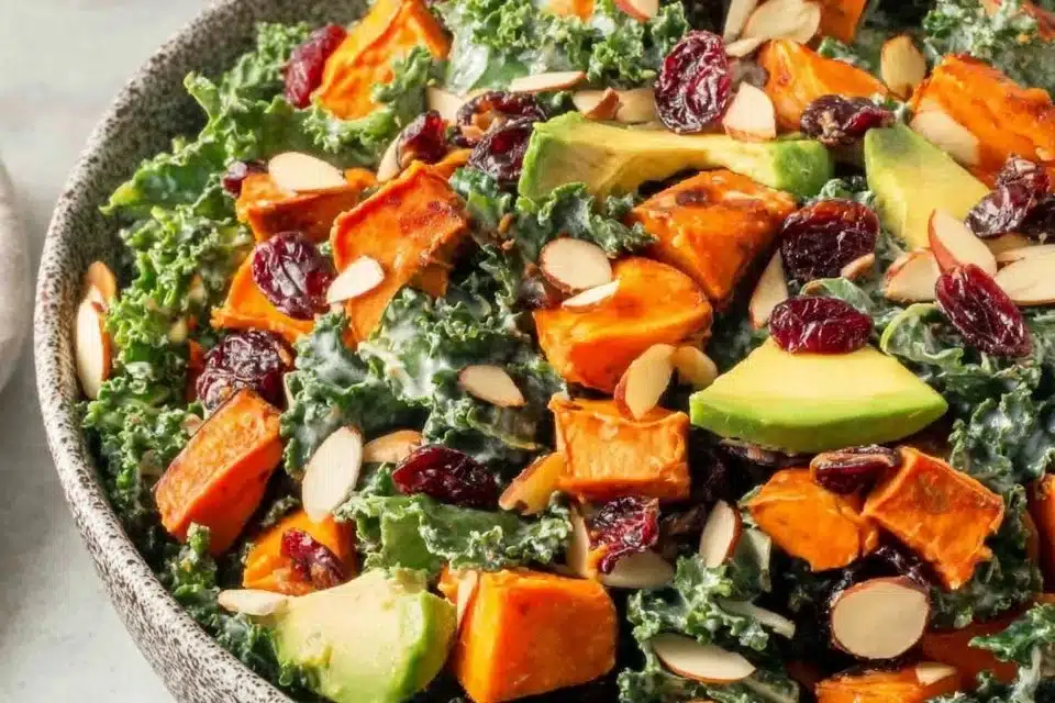Colorful bowl of easy Mediterranean roasted vegetables with herbs and spices.