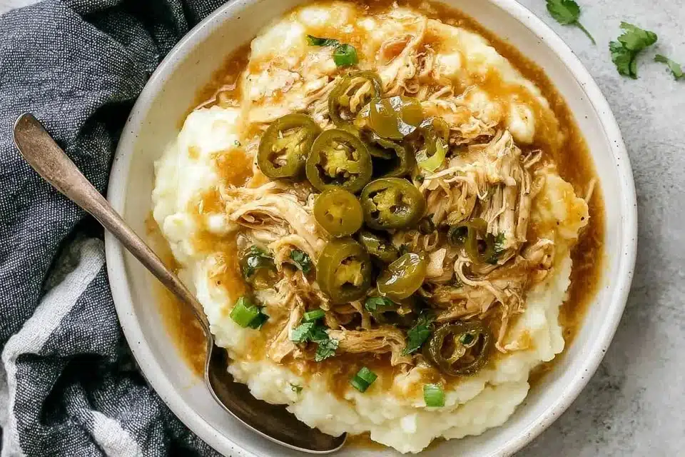 Easy Slow Cooker Mississippi Chicken: The Ultimate Comfort Dish 4 Delicious Easy Slow Cooker Mississippi Chicken served with sides