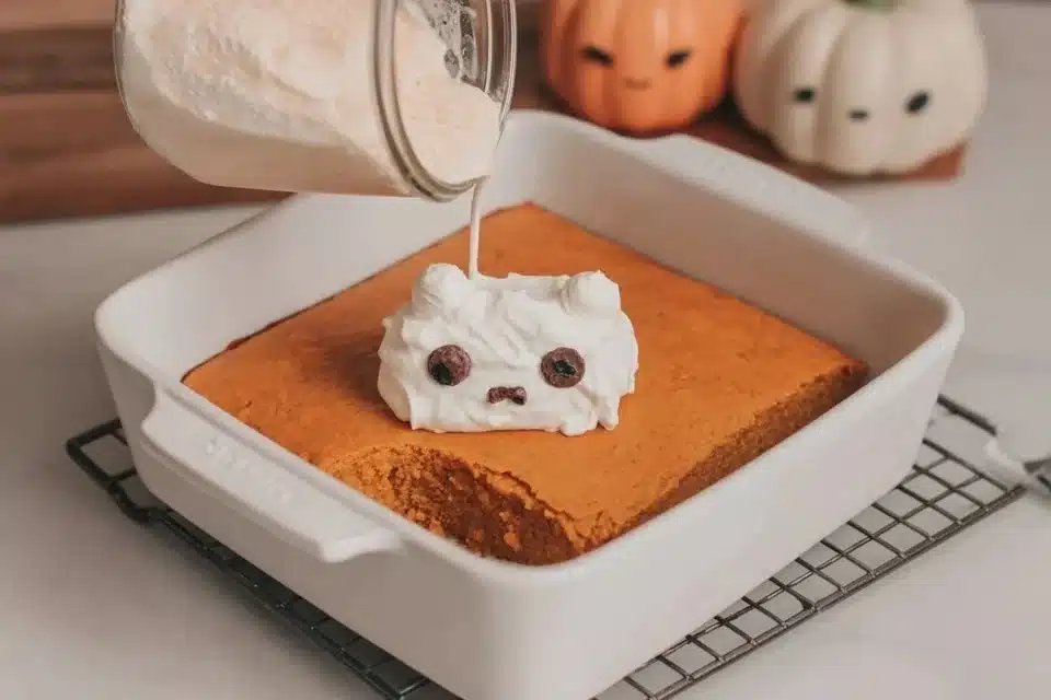 High-Protein Pumpkin Breakfast Cake 4 High-protein pumpkin breakfast cake topped with nuts and spices