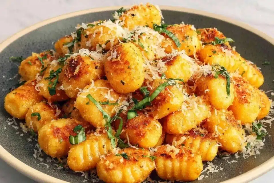 Homemade butternut squash gnocchi served with sage brown butter sauce