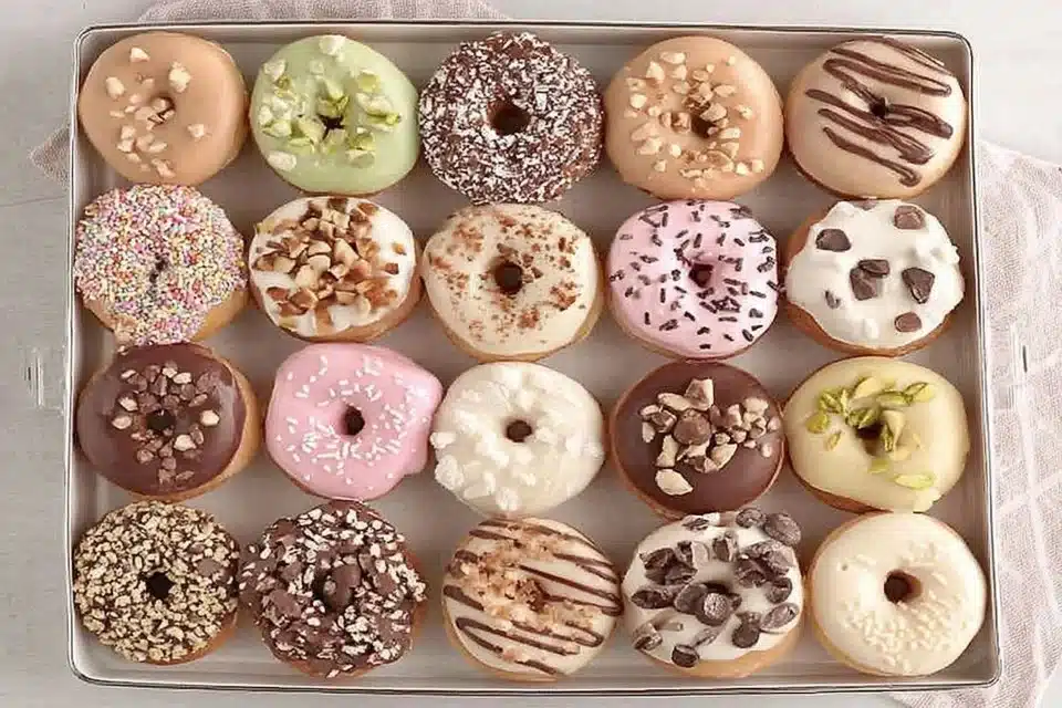 No-bake apple donuts topped with cinnamon and nuts