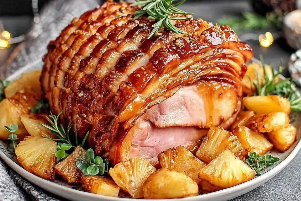 Pineapple Ham Bliss: The Ultimate Comfort Dish You'll Adore 4 Pineapple Ham Bliss dish with succulent pineapple glaze and ham