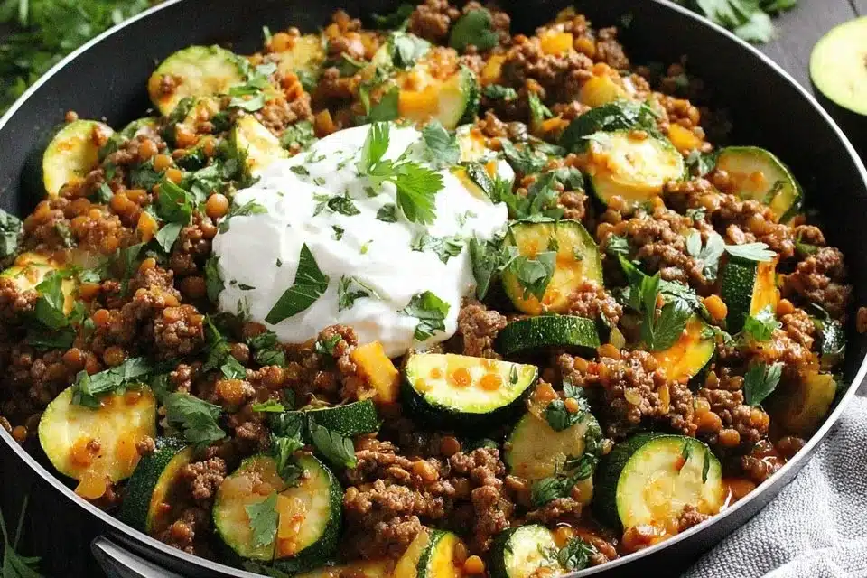 Quick Zucchini & Ground Beef Skillet