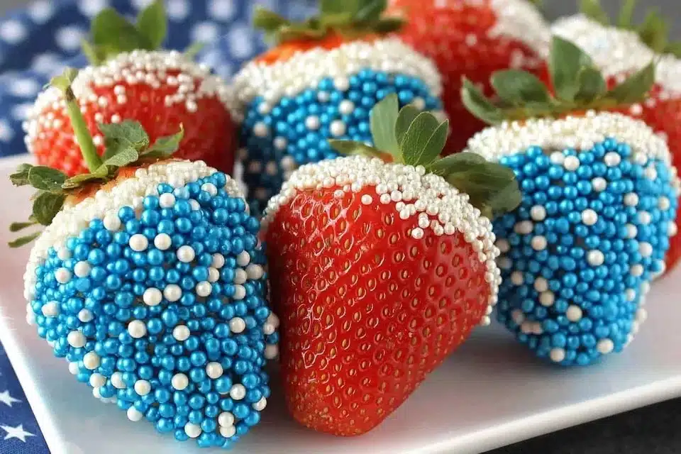 Red, White & Blue Chocolate-Covered Strawberries: The Ultimate Treat for Every Celebration 4 Patriotic red, white & blue chocolate-covered strawberries for festive occasions