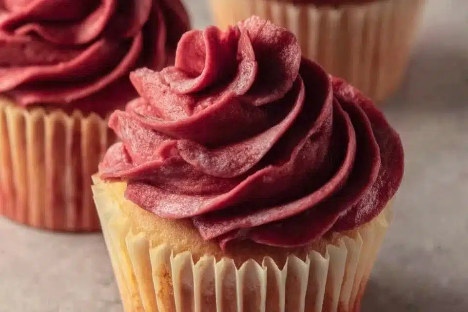 Spiced Fireball Cupcakes with Whiskey Frosting decorated on a platter