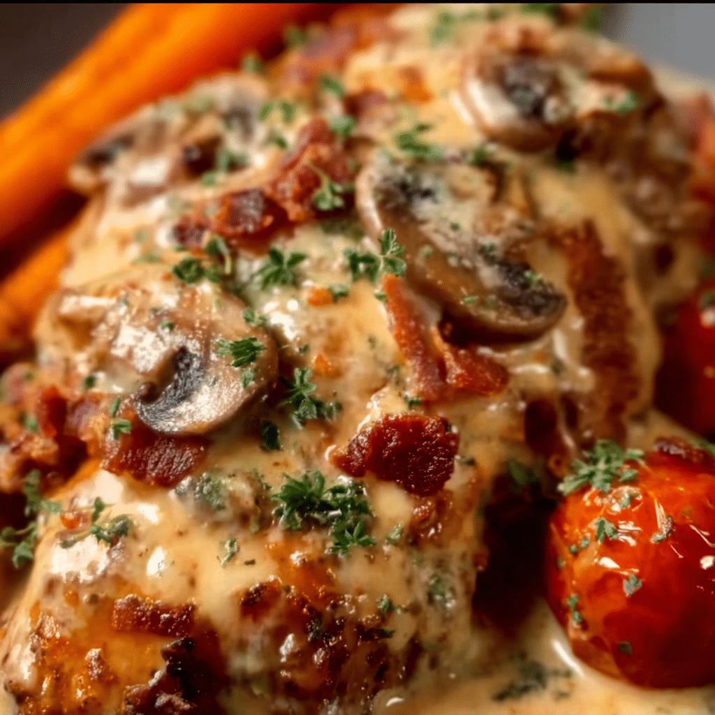 Cheesy Mushroom Chicken Bake