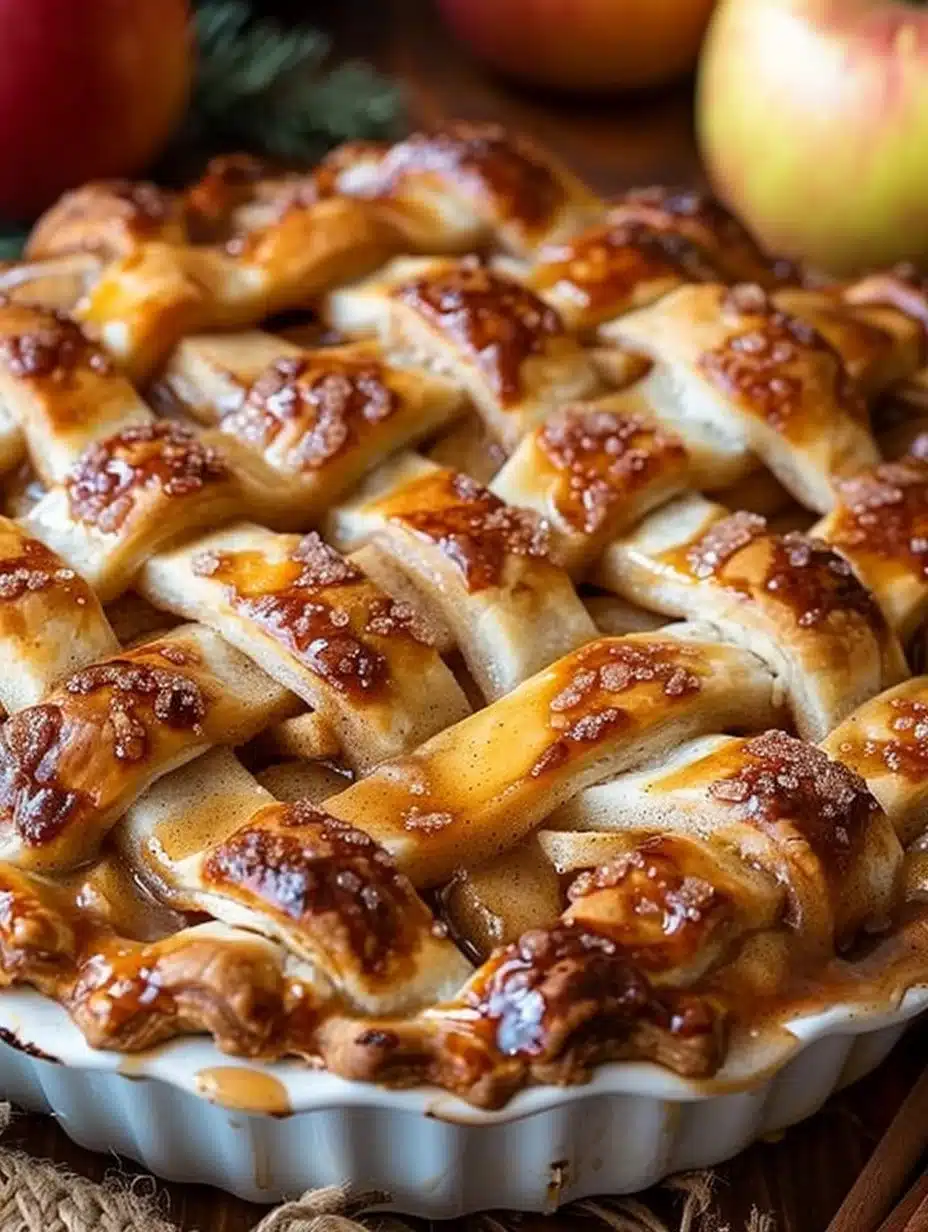 Cinnamon Roll Apple Pie Filling with spices and fresh apples in a bowl