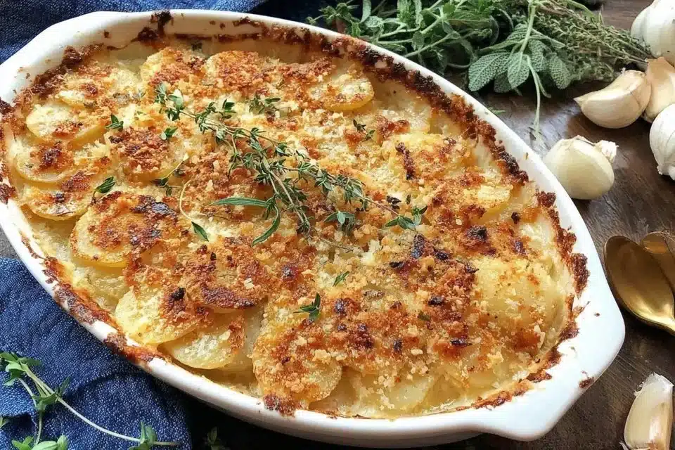Delicious turnip casserole dish ready to serve.