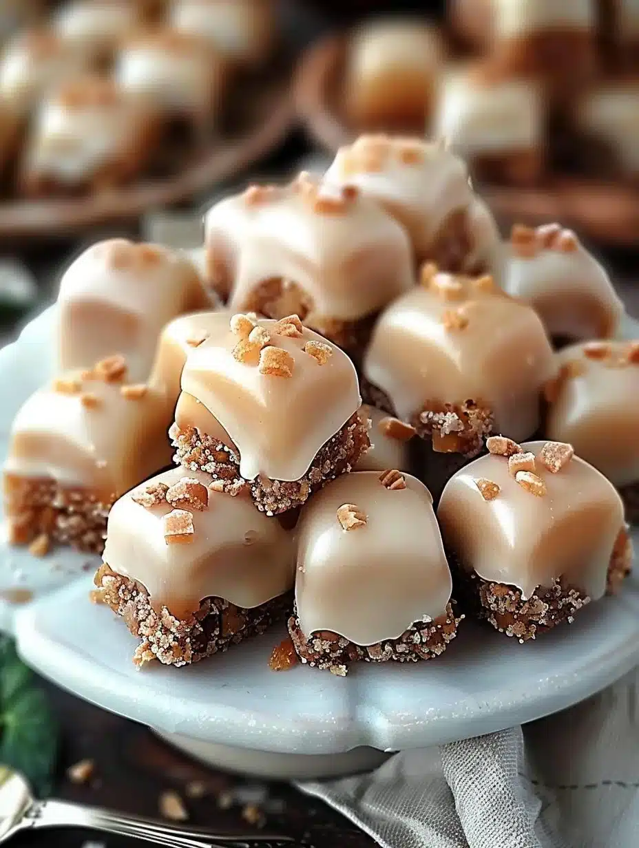 Frosted Butter Rum Brickle Bites - Delicious, buttery dessert bites with a sweet glaze