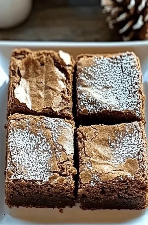 Gingerbread Brownies 3 Delicious Gingerbread Brownies topped with festive spices and chocolate