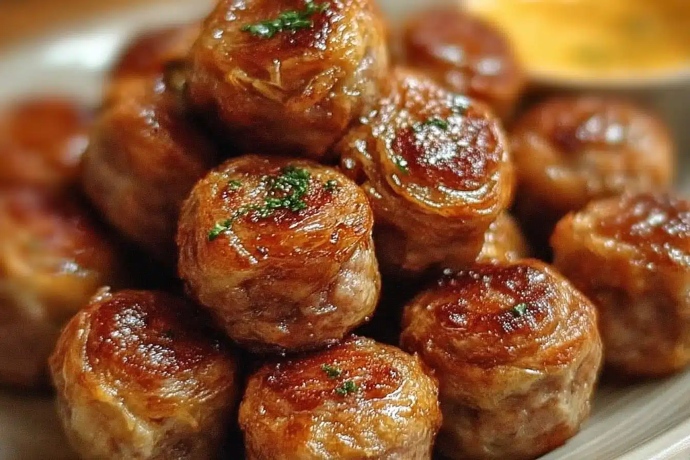 Kilted Sausage Bites served in a platter, perfect appetizer for parties