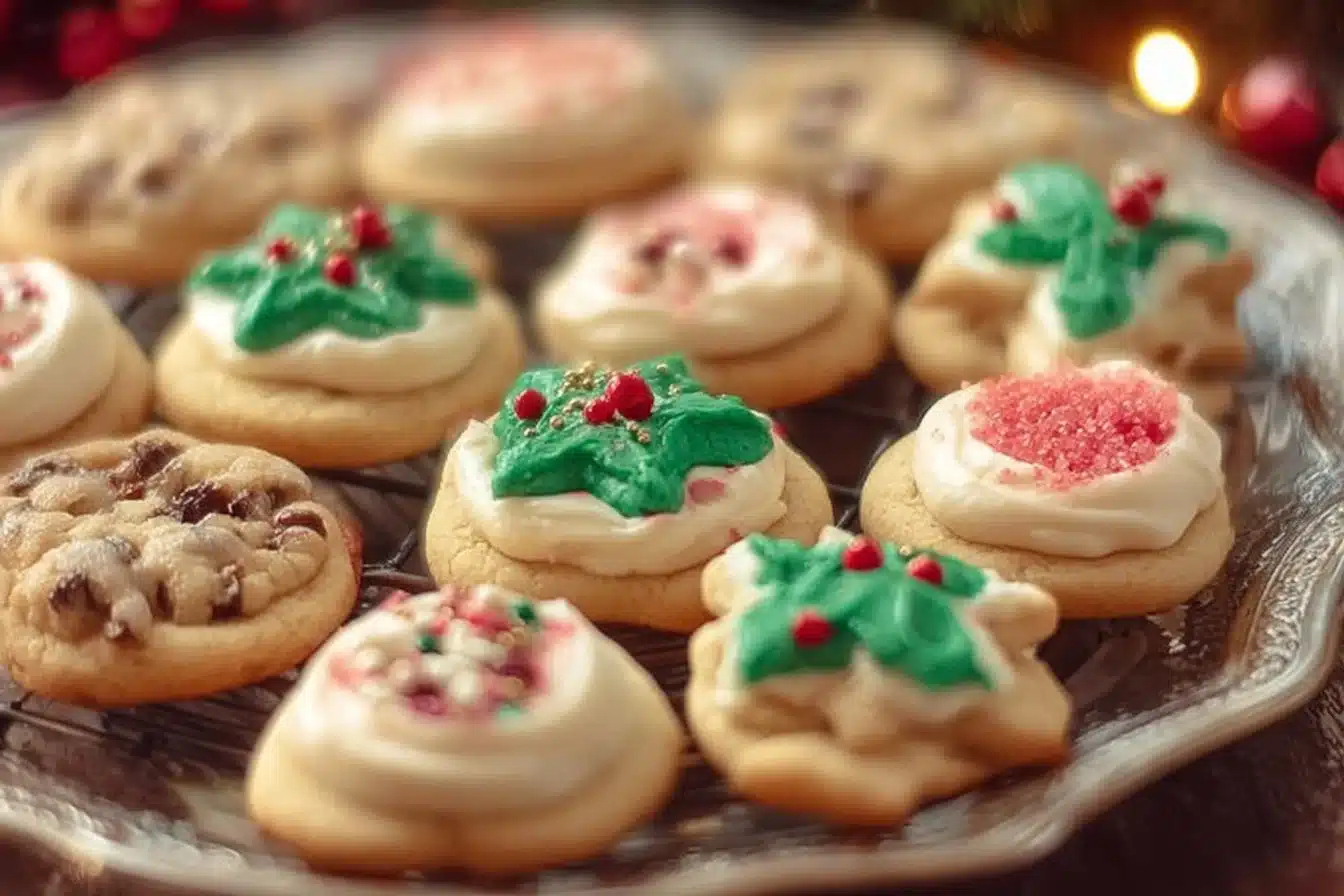 Pillsbury Christmas Cookies 2 A tray of Pillsbury Christmas cookies decorated for holiday celebrations.