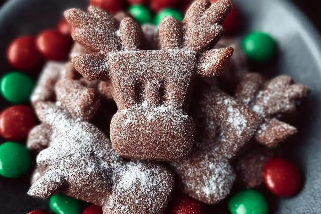 Reindeer-Shaped Christmas Treats 2 Reindeer-shaped Christmas treats decorated for festive celebrations