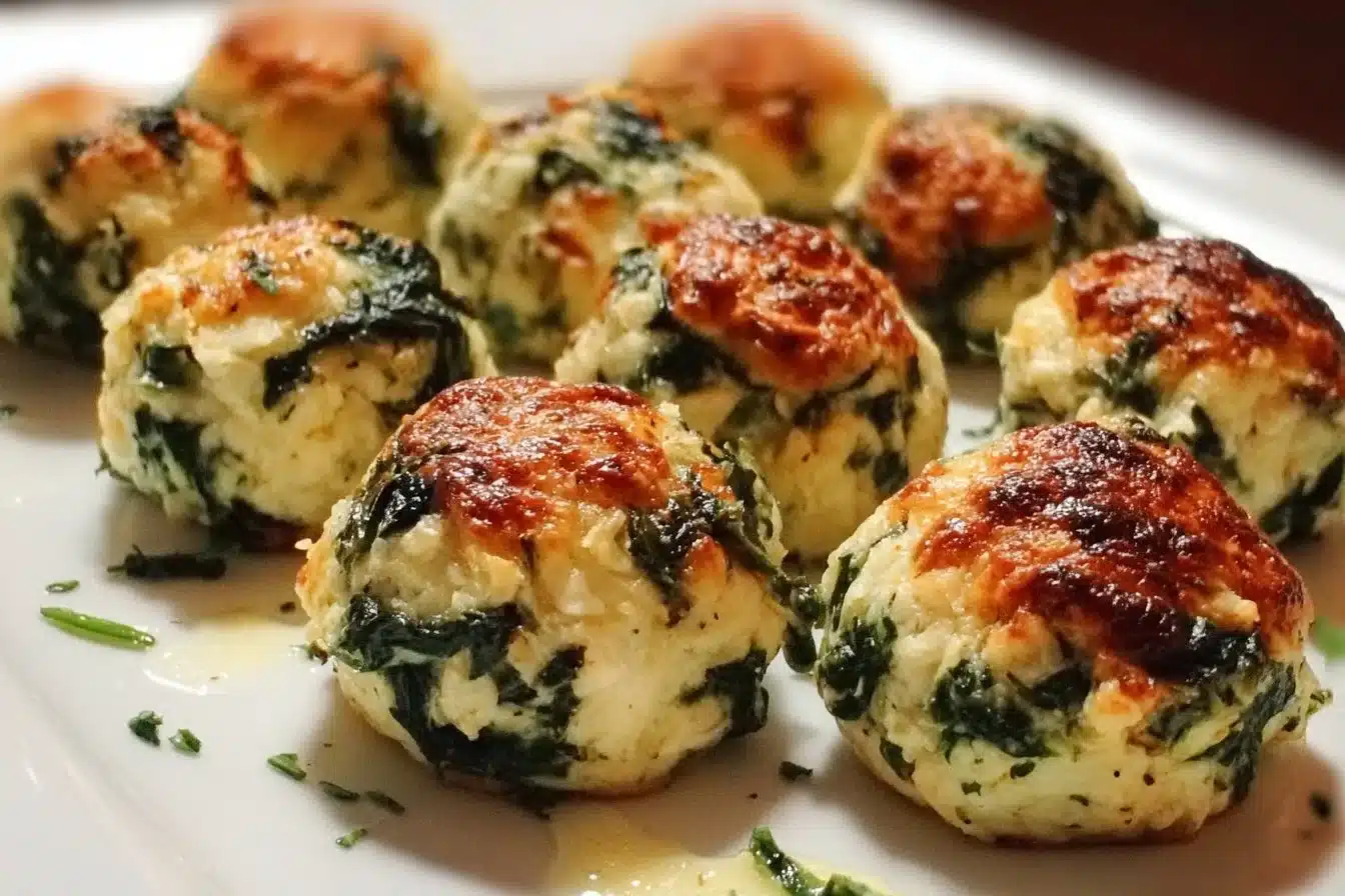 Delicious homemade Spinach Ricotta Bites baked to golden perfection