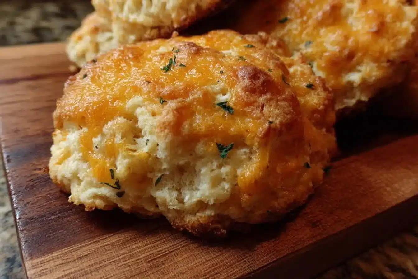 Homemade cheddar biscuits inspired by Red Lobster with sourdough discard.